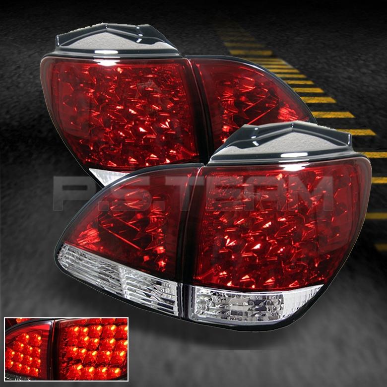 01-03 lexus rx300 sport suv jdm red clear 4pcs led tail lights w/trunk piece