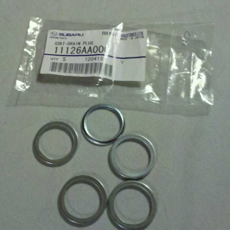 11126aa000 gaskets set of 5 oil drain plug subaru factory oem