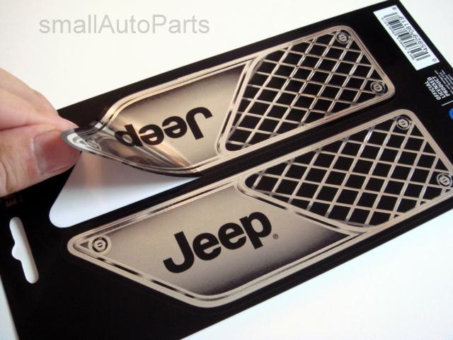 2 jeep vinyl chrome fender vent emblem decals car/truck sticker