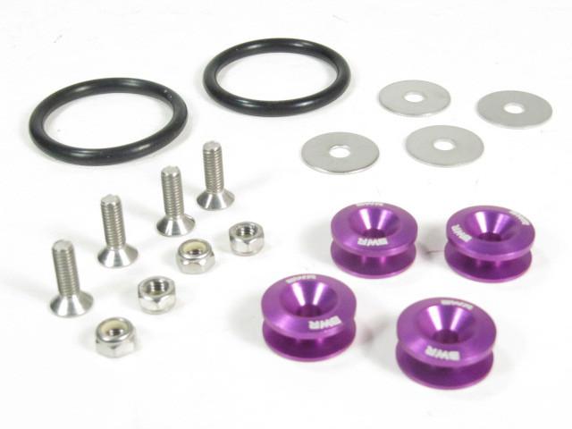 Blackworks quick release fasteners set purple front bumpers trunks hatch lids