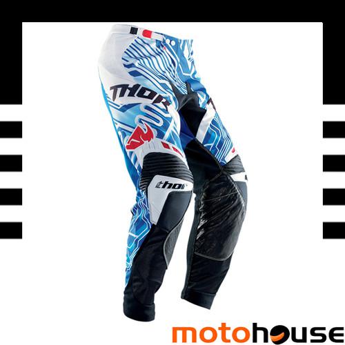 Thor mens core fusion pants mx offroad dirt motocross blue white red 