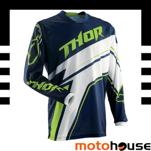 Thor mens phase stripe jersey mx offroad dirt motocross navy blue white green 