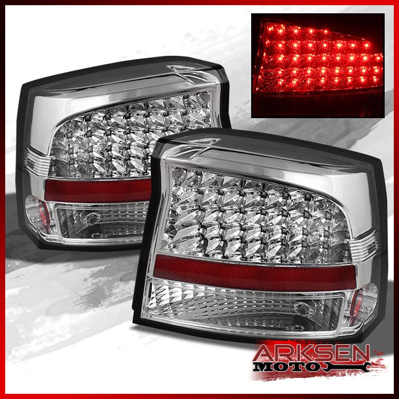 05-08 dodge charger clear full led tail lights lamps pair left+right set