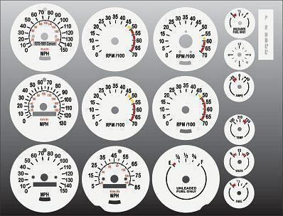 1970-1981 chevrolet camaro instrument cluster white face gauges 70-81