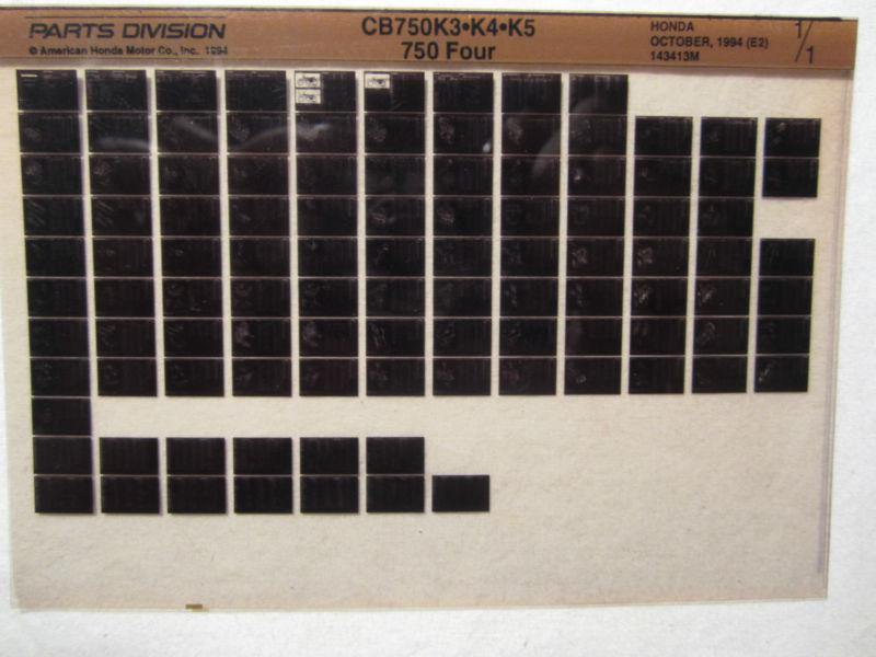 Honda motorcycle cb750k3 k4 k5 750 four microfiche parts catalog cb 750 k310/94