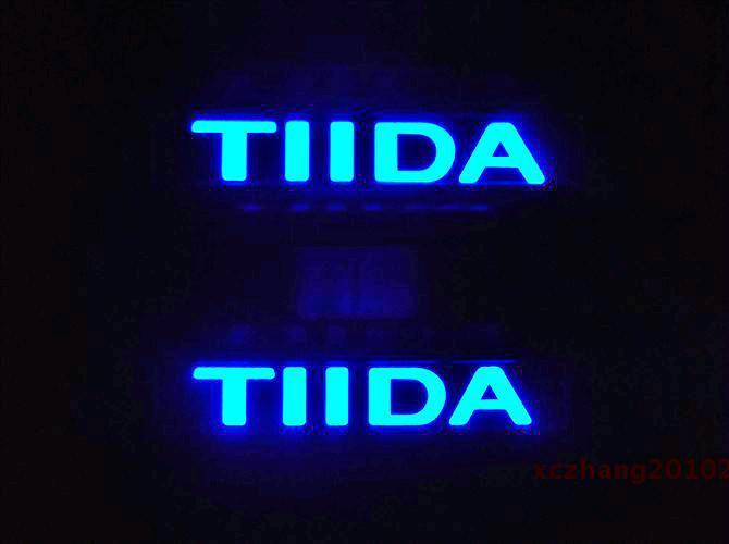 Led high quality stainless door sill scuff plate nissan tiida 2011