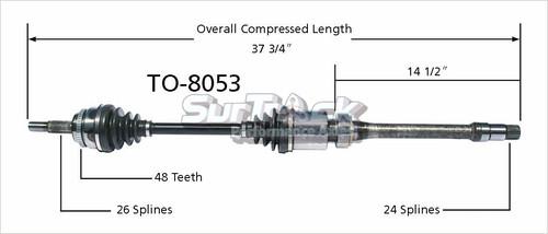 Surtrack perf axles to-8053 cv half-shaft assembly-new cv axle shaft