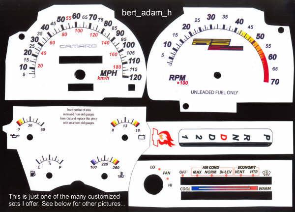 90-92 camaro rs z28 white face gauges + shifter & hvac 