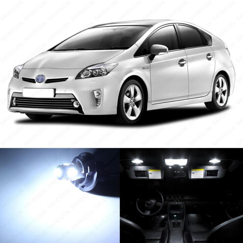 8 x xenon white led interior lights package for 2004 - 2013 toyota prius --