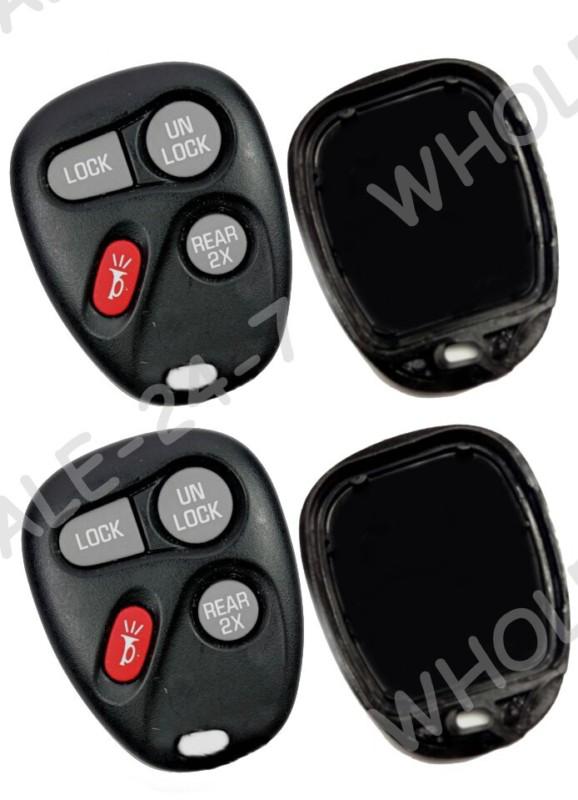 2 new gm keyless entry remote key fob transmitter clicker case & pad 16245100-29