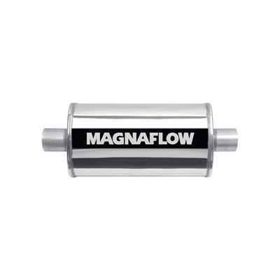 Two (2) magnaflow mufflers 2.50" inlet/2.50" outlet stainless polished 14216