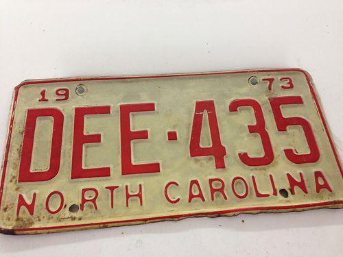 1973 north carolina license plate