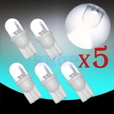 5pcs t10 194 w5w 1 led pure white dome instrument car light bulb lamp