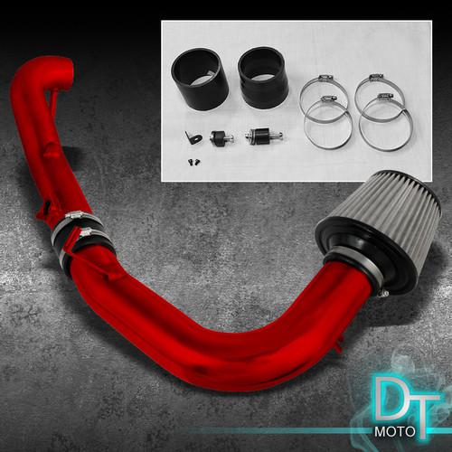 Stainless washable filter + cold air intake 07-10 scion tc 2.4l red aluminum