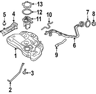 Nissan 173427y000 genuine oem factory original fuel pump assy gasket