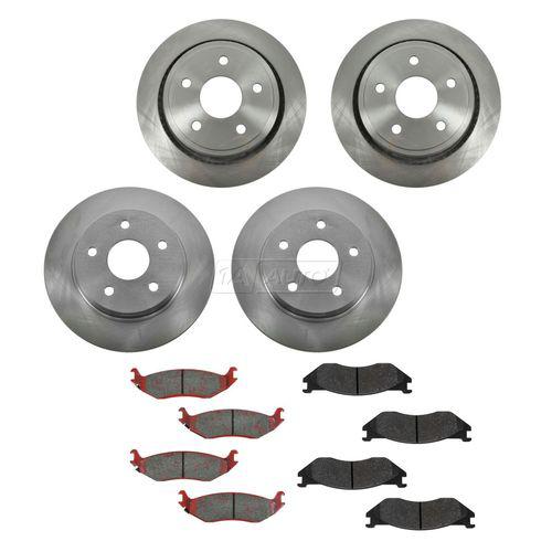 Brake pads & rotors metallic front & rear kit for 04 dodge durango