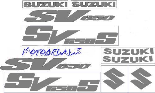 Stickers decals graphics kit for sv650 sv 650 gas tank upper tail silver