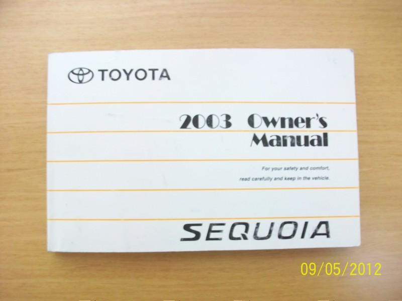 2003 toyota sequoia owners manual