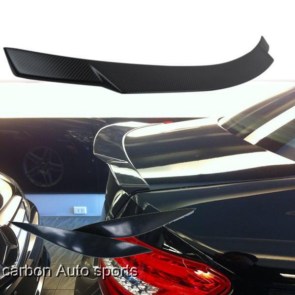 Carbon fiber mercedes benz 08 w204 c class sedan trunk spoiler c74 + eyebrows