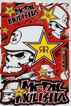 Metal mulisha rockstar energy sticker decal yellow red green helmet racing 74