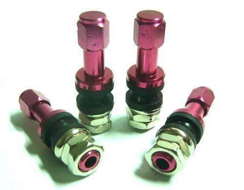 4x red aluminum bolt tire valve stems tuning car