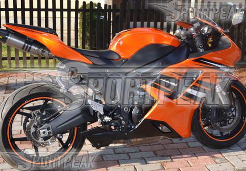 For kawasaki ninja zx-6r 07 08 2007 2008 636 fairing abs body kit orange f76c45