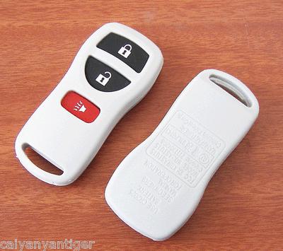 Grey blank remote key keyless replacement case shell refit nissan 3 buttons key