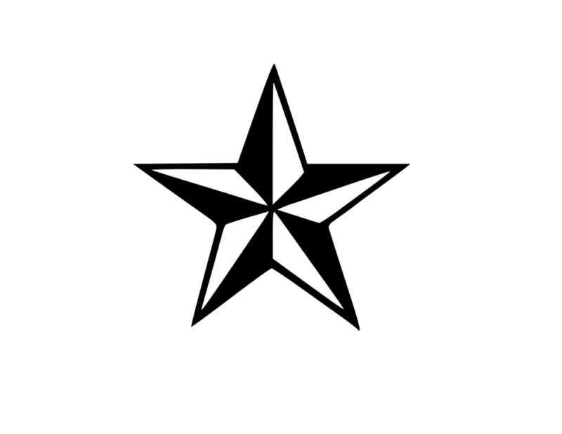 Nautical star black vinyl sticker laptop car decal truck