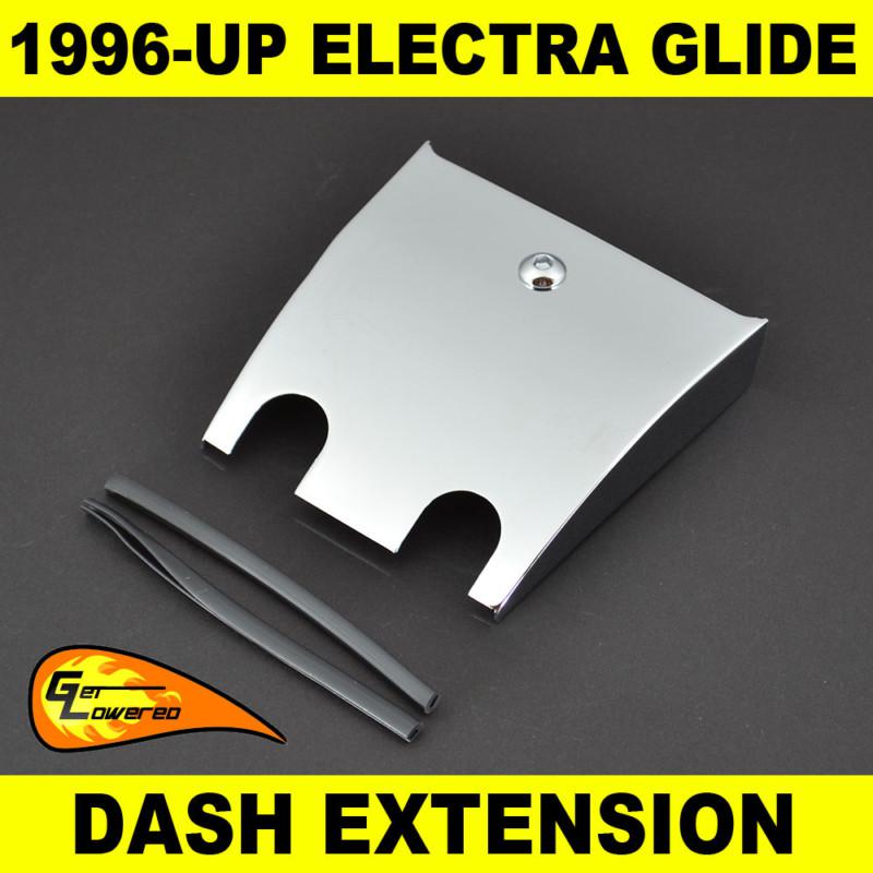 Chrome dash panel extension cover for 1996-up harley touring electra glide