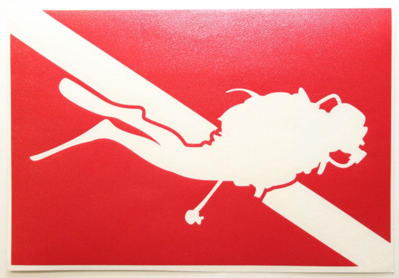 Scuba diver down flag red code alfa alpha vinyl sticker car boat decal new s154