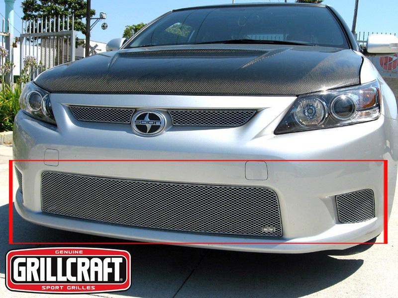 2011-2013 scion tc tc grillcraft lower silver grille 3 piece grill set toy1880s