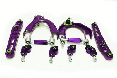 Purple adjustable front rear upper lower control arm camber kit integra 90-93 da