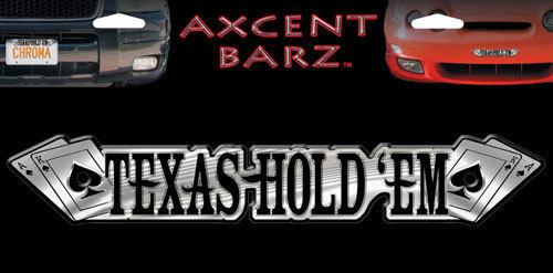 Texas hold 'em poker metal axcent bar emblem - texas holdem fits all vehicles