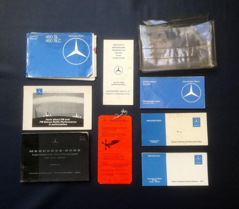 1978 mercedec-benz sl 450 slc 450 original owners manual full set