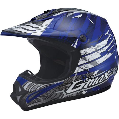 Gmax gm46x-1 shredder mx/snow/water helmet - blue/white / sm (small)