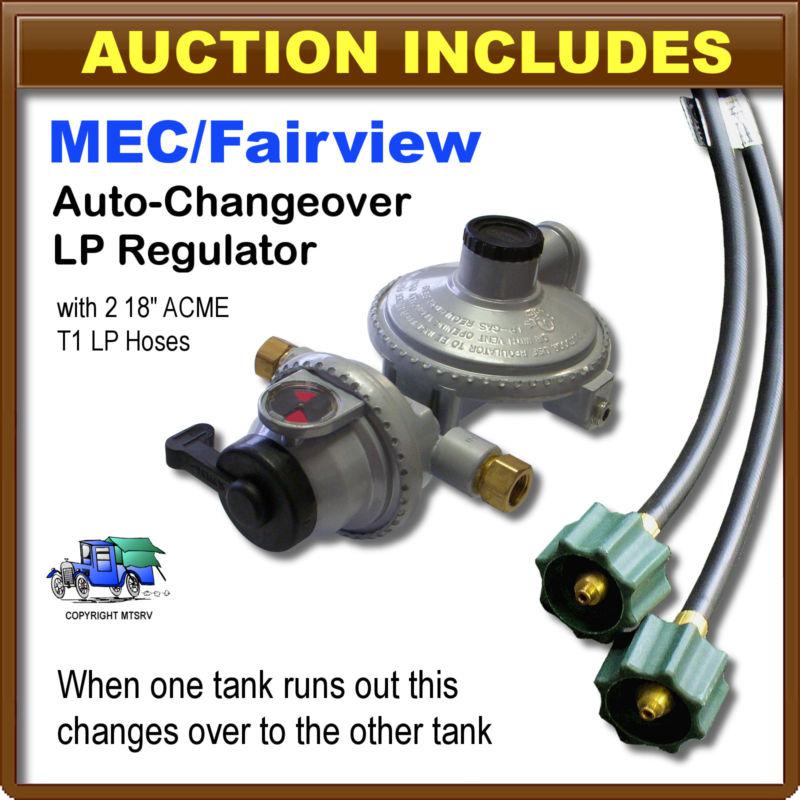 Mec regulator kit - 2-stage lp propane gas auto changeover w/2 18" acme hoses