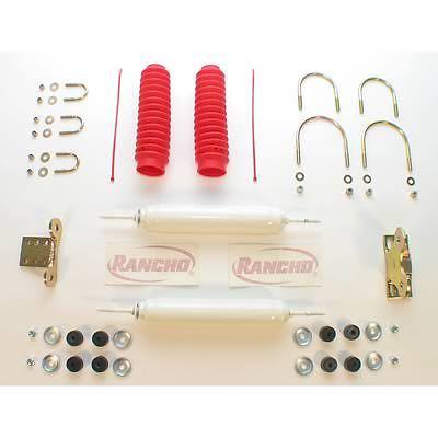 Rancho steering stabilizer silver red boot dual ford bronco/f-150 pickup kit