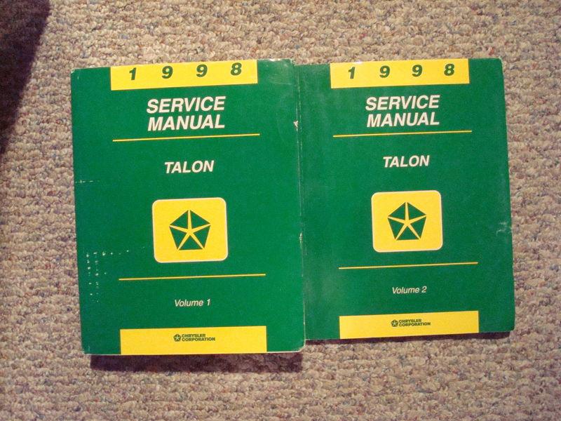 1998 eagle talon/mitsubishi eclipse turbo engine service shop repair manual book