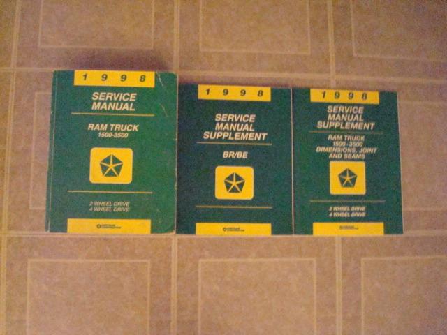 1998  dodge ram truck 1500 2500 3500 factory work shop service repair manual set