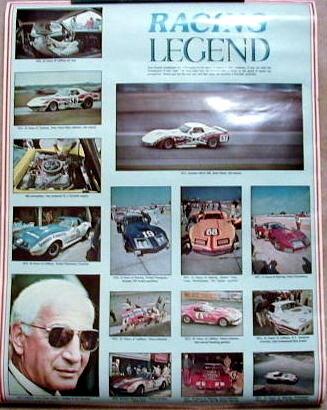 Corvette racing legend poster with zora duntov 1977 new