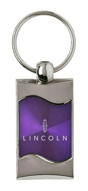 Sell Lincoln Purple Rectangular Wave Metal Key Chain Ring Tag Key Fob Logo Lanyard In Los 