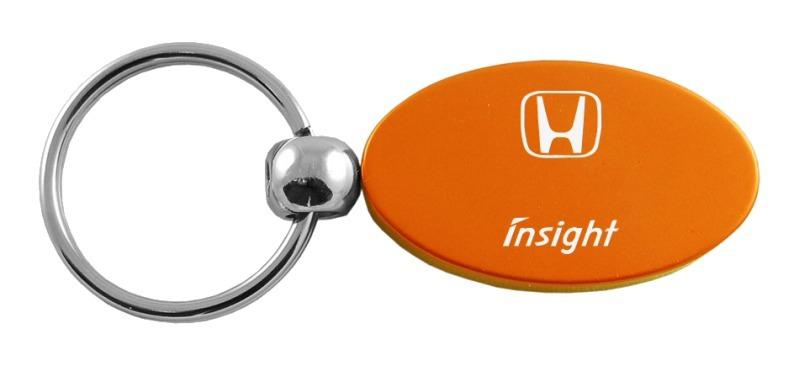 Honda insight orange oval metal key chain ring tag key fob logo lanyard