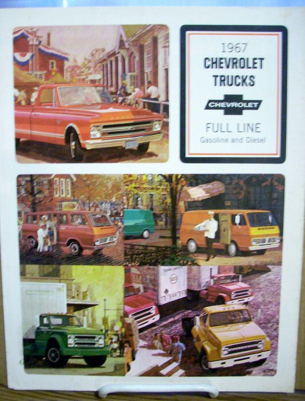 Nos 1967 67 chevy chevrolet truck full line gas diesel dealership sales brochure