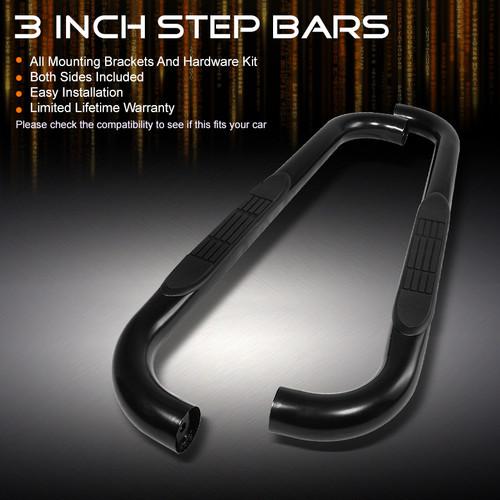 02-08 ram 1500/2500/3500 regular cab 3" black powder coated side step nerf bars