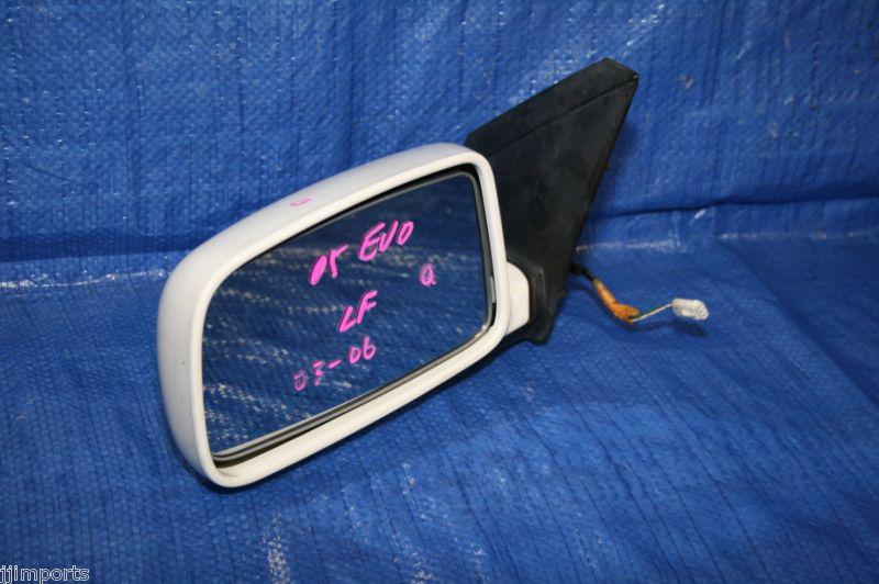 03 04 05 06 lancer evolution 8 oem left driver door mirror white evo8 evo9 ct9a