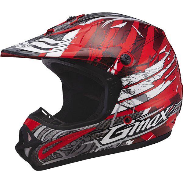 Red/white m gmax gm46x-1 shredder youth helmet