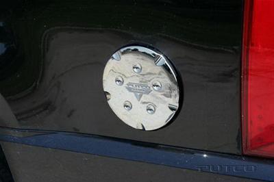 Putco fuel door cover round abs plastic chrome cadillac chevy suv avalanche ea