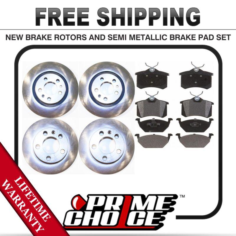 Front + rear kit (4) brake rotors & (8) brake pads with lifetime warranty