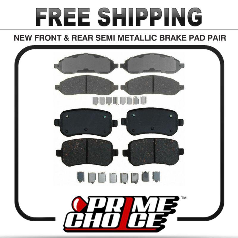 Premium front & rear metallic disc brake pads 2 full complete sets 4 pair 8 pads