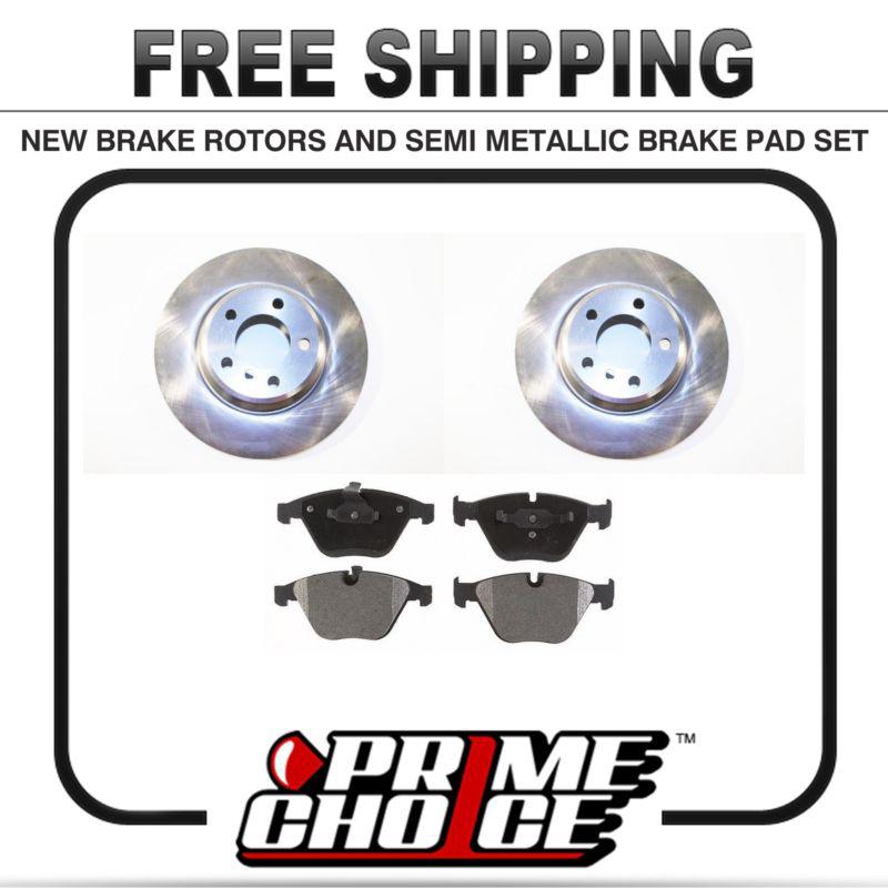 Premium front metallic brake pads and disc rotors complete kit left & right pair